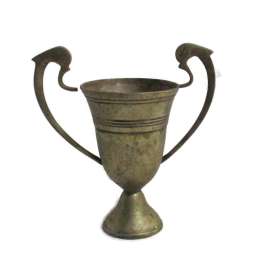 Antique Statue Goblet with Solid Brass Handle Handmade Engraved Brass Wine Pot