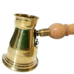 Traditional Vintage Coffee Turkish Brass Maker Pot wood handle Made in Egypt