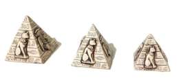 Vintage Egyptian 3 Pyramid Resin Miniature Home Decoration Pharaoh Figurine