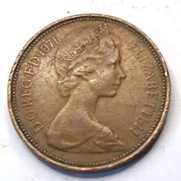 UK British 2 New Pence 1971 Elizabeth II Foreign Coin EXTREMELY RARE