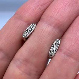 Vintage Pair Of Stud Earrings Sterling Silver 925 Jewelry Women's Beautiful 1.42
