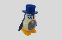 Vintage Small Desktop Clock Plastic Made Penguin Souvenir Digital Working Gift