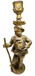 Antique Bronze Soldier Statue Candle Holder Luxury Home Decor
