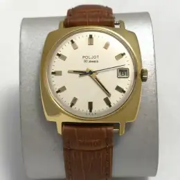 Vintage soviet  1st MChZ Men's wristwatch Poljot USSR 30 jewels 20th gold case