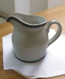 Antique White Stone Cream Pitcher Marked Made in England