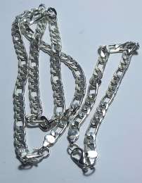 925 Sterling Silver Plated Classic Geometric Chain Jewelry Set