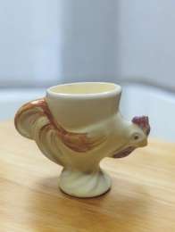 Vintage Porcelain Hand Painted Made In England Yellow Rooster Egg Cup