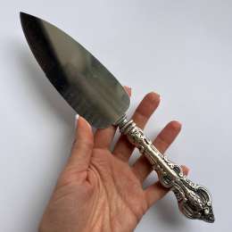 Fine Vintage Collectible Handle Sterling Silver 925 Cake Spatula Stainless Steel