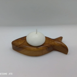 Palestine Hand Made Wooden Decorative Fish For Candles Made Of Olive Wood 