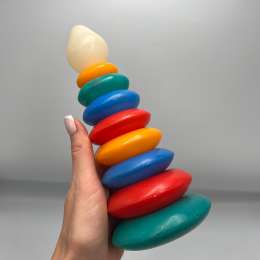 Vintage USSR Toy Game Pyramid Celluloid Rainbow Children Collectibles Souvenir