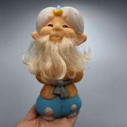Original Vintage USSR Toy Old Man Khottabych Starik RUBBER Doll Soviet Stamp