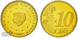 Very Rare Dutch 10 Cent Coin Year 2000 Scandinavian Gold