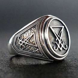 Sealed Satan cyclist ring Men Jewelry Beautiful Elegant American  Ring 0.5 Size