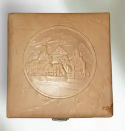Pharaonic Leather Box Egyptian Trinket Tooled Jewelry Vintage Decorative Lined