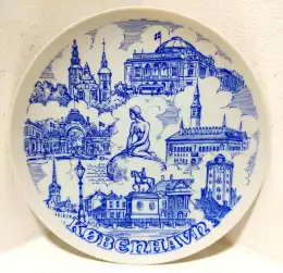 Vintage Denmark Souvenir Decorative Collector Wall Plate Porcelain Copenhagen