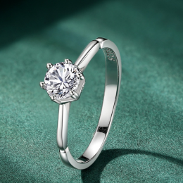 S925 Silver Classic Micro-inlaid Diamond Ring Beautiful Elegant Women Luxury