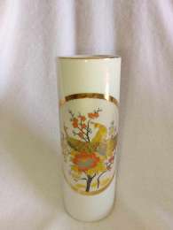Vintage Japan Vase Decor Porcelain Gilding Handmade Marked Painted Figure Beauti