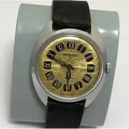 beautiful golden  Wrist watch Vostok soviet USSR with embossing rare vintage