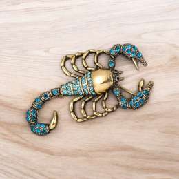 Vintage Jewelry Classic Fashion Women's & Crystal Brooch Pin - Scorpion Shaped