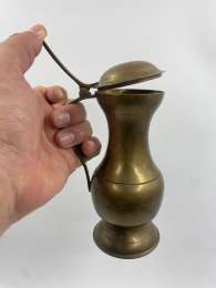 Brass Heavy Jar Solid Antique Pitcher Lid Water Pot Made In India Decorative