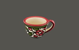 Vintage Small Coffee Cup Ceramic Handmade Floral Crafts Drinking Cups Gift 7 Oz