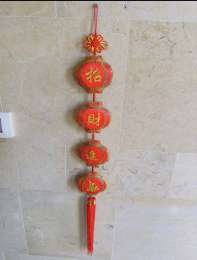 Hanging String Spring Festival 4 Red Blessings Luck Pendant Oriental Decor