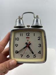Alarm Clock Vintage Polaris China antique Rare Mechanical Made Metal Cover