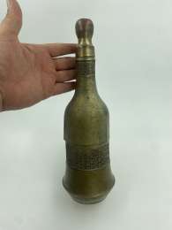 Silver Bottle Antique Plated Wine Ornate Rare Decoration With Lid Tall 13 in