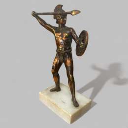 Brass & Stone Leonidas of Sparta Sculpture Statue Roman Warrior Figure