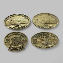 Grand Henhan Steam Rally & Heveningham Hall Anniversary 4 Small Brass Souvenir