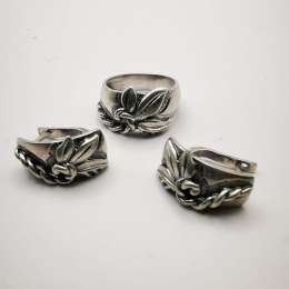 Vintage Women's Set, Earrings,Ring,925 Sterling Silver,Jewelry 11,5 g