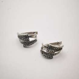 Vintage Jewelry Women's 925 Sterling Silver Earrings Cubic Zirconia 4g