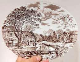 Johnson Brothers Vintage Oval Cotswold Ceramic England Elizabeth Dish Plate 12