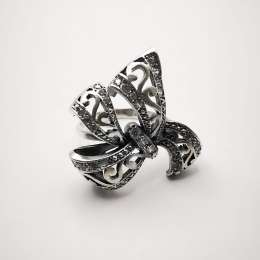 Artwork, Vintage Women's Ring, 925 Sterling Silver, Cubic Zirconia Jewelry