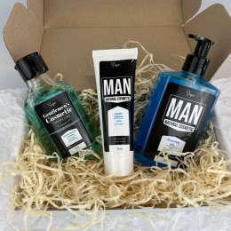 Set Of 3 pc.  For man Shower gel, Aftershave Lotion and Hand Cream.