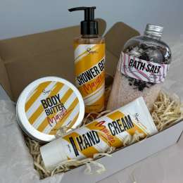 Set Of 4 pc.  Shower gel,  Bath Salt, Hand Cream and  Body Butter
