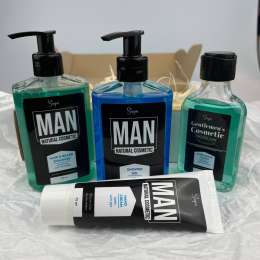 Set Of 4 pc.  For man Shower gel, Hair Shampoo, Aftershave Lotion and Hand cream