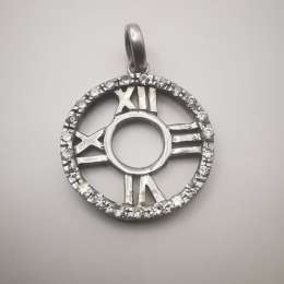 Vintage Fashion Jewelry Women's 925 Sterling Silver Pendant Cubic Zirconia