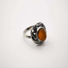 Vintage, 875 Sterling Silver Ring for Women,Honey Amber,Filigree,Jewellery