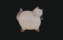 Vintage Small Cat Figurine Ceramic Handmade Sad Animal Home Collectibles Kitty