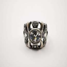 Vintage  Women's, Men's Ring 925 Sterling Silver Cubic Zirconia Jewelry 6,2 g