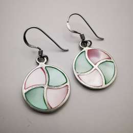 Artwork,Vintage,Beautiful Women's Earrings,925 Silver,Jewelry,Enamel 4,3 g
