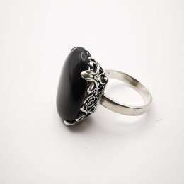 Vintage Exquisite Women's Ring Jewelry 925 Sterling Silver Filigree Ulexite