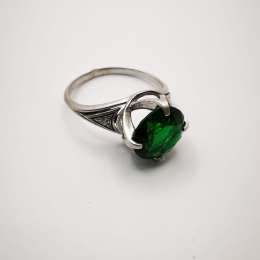 Vintage Exquisite Women's Ring Jewelry 925 Sterling Silver Green Zircon