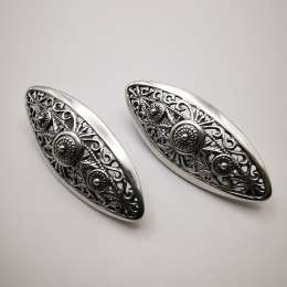 Vintage Jewelry, Fine Women's Earrings, 925 Sterling Silver, Filigree