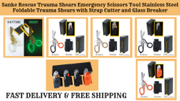 Sanke Rescue Trauma Shears Emergency Scissors Tool Stainless Steel Foldable