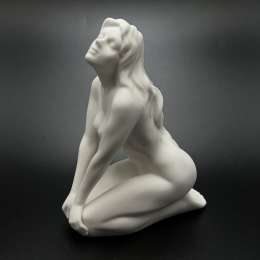 Naked Girl Lady Statue Figure White Porcelain Home Decor Made Italy 14 cm