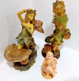 Vintage Figurines United Design Angels Girls Resin Collection Lot of 3 Statues