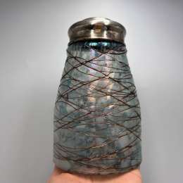 Loetz Kralik Bohemian Czech Antique Art Nouveau Iridescent Glass Teapot Bottle