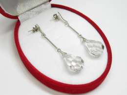 Vintage Pair Of Stud Earrings Sterling Silver 925 Cubic Zirconia Jewelry 5.72gr